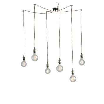 Lutec GROOVE Ceiling Light brown, 6-light sources