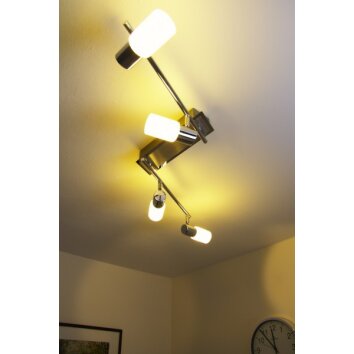 Trio 8214 ceiling light LED aluminium, chrome, stainless steel, 4-light sources