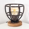 HAERVEJ Table Lamp Light wood, black, 1-light source