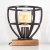 HAERVEJ Table Lamp Light wood, black, 1-light source