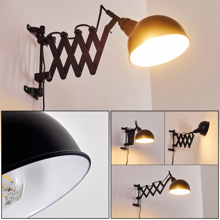 LASANO Wall Light black, 1-light source