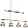 Globo ROMAN Pendant Light LED matt nickel, 4-light sources