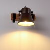 SKODSBOL Wall Light Dark wood, brushed steel, 1-light source