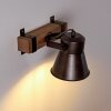 SKODSBOL Wall Light Dark wood, brushed steel, 1-light source