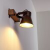 SKODSBOL Wall Light Dark wood, brushed steel, 1-light source