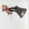 SKODSBOL Wall Light Dark wood, brushed steel, 1-light source