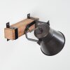 SKODSBOL Wall Light Dark wood, brushed steel, 1-light source