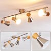 PULAU Ceiling light Light wood, matt nickel, 4-light sources