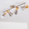 PULAU Ceiling light Light wood, matt nickel, 4-light sources