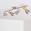 PULAU Ceiling light Light wood, matt nickel, 4-light sources