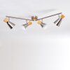 PULAU Ceiling light Light wood, matt nickel, 4-light sources