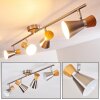 PULAU Ceiling light Light wood, matt nickel, 4-light sources