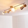 PULAU Ceiling light Light wood, matt nickel, 4-light sources