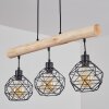 BACABAL Pendant Light Light wood, black, 3-light sources