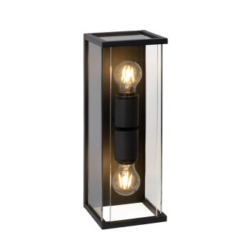 Lucide CLAIRE Outdoor Wall Light black, 2-light sources