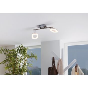 Eglo LITAGO CRYSTAL ceiling spotlight LED Crystal optics, matt nickel, 2-light sources