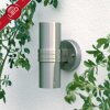 Brilliant Hanni outdoor wall light stainless steel, 2-light sources