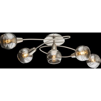 Globo ROMAN Ceiling Light LED matt nickel, 5-light sources