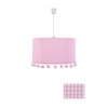 Waldi Pompon Vichy pendant light pink, 1-light source
