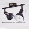 POLMAK ceiling spotlight black-gold, 2-light sources