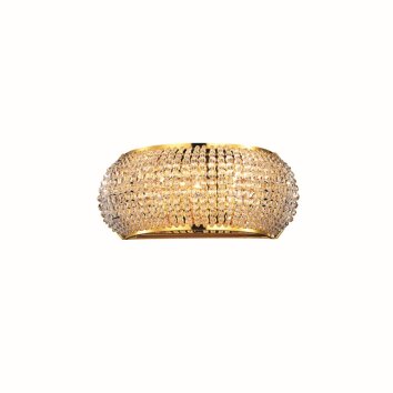 Ideal Lux PASHA Wall Light gold, Crystal optics, 3-light sources