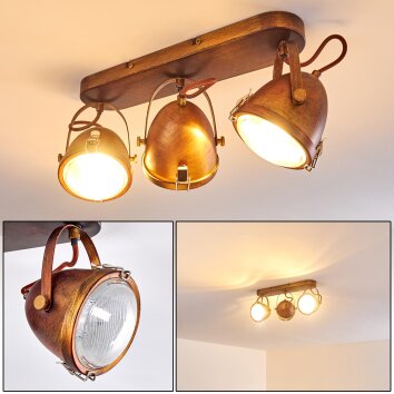 Butikon Ceiling Light rust-coloured, 3-light sources