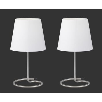 Reality Twin Table Lamp matt nickel, 2-light sources