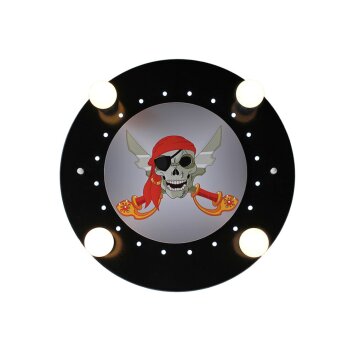 Elobra PIRATENKOPF Ceiling Light black, 4-light sources