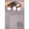 Brilliant LED ceiling spotlight chrome, matt nickel, white, 3-light sources
