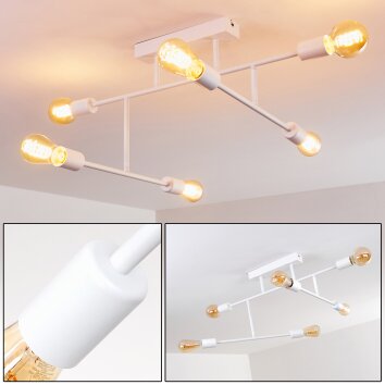 Cahaba Ceiling Light white, 6-light sources