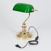 banker lamp gold, green, brass, 1-light source