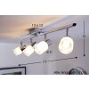Brilliant LED ceiling light chrome, white, 4-light sources