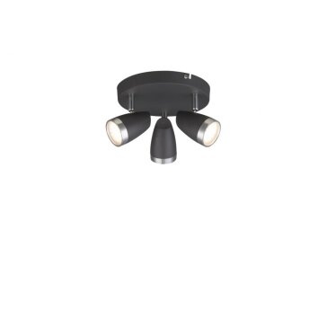 Globo Nero round spotlight LED anthracite, 3-light sources