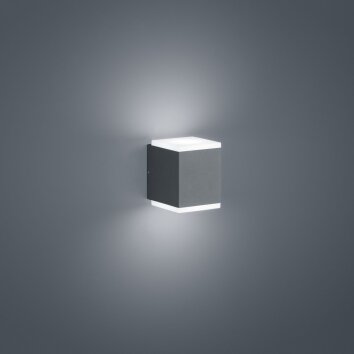 Helestra Kibo outdoor wall light LED grey, 2-light sources
