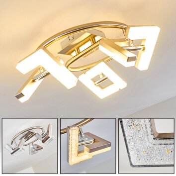 KARIS ceiling light LED matt nickel, 3-light sources