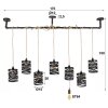 MARGETTE Pendant Light black, 7-light sources