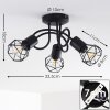 Baripada Ceiling Light black, 3-light sources