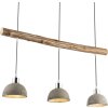 Globo JEBEL Pendant Light Dark wood, matt nickel, 3-light sources