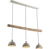 Globo JEBEL Pendant Light Dark wood, matt nickel, 3-light sources