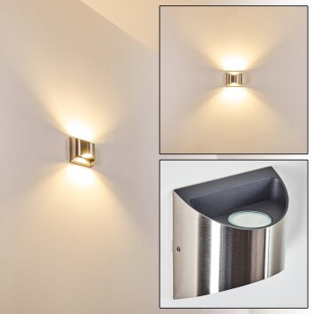 VANO outdoor wall light LED matt nickel, 2-light sources