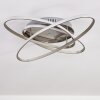 KRABI Ceiling Light LED matt nickel, 3-light sources, Remote control