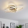 KRABI Ceiling Light LED matt nickel, 3-light sources, Remote control