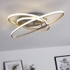 KRABI Ceiling Light LED matt nickel, 3-light sources, Remote control