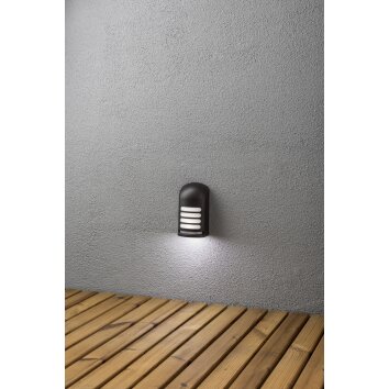 Konstsmide PRATO wall light LED black, 1-light source, Motion sensor