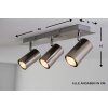 Trio 8024 ceiling light stainless steel, matt nickel, 3-light sources