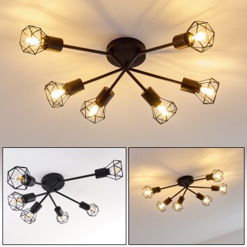 Baripada Ceiling Light black, 6-light sources
