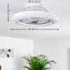 PIRAEUS ceiling fan LED titanium, white, 1-light source, Remote control
