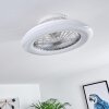 PIRAEUS ceiling fan LED titanium, white, 1-light source, Remote control