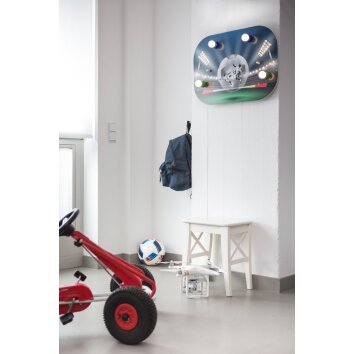 Elobra SOCCERFIGHT Wall Light blue, green, 4-light sources