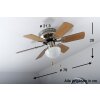 Globo UGO fan stainless steel, matt nickel, 1-light source